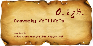 Oravszky Éliás névjegykártya